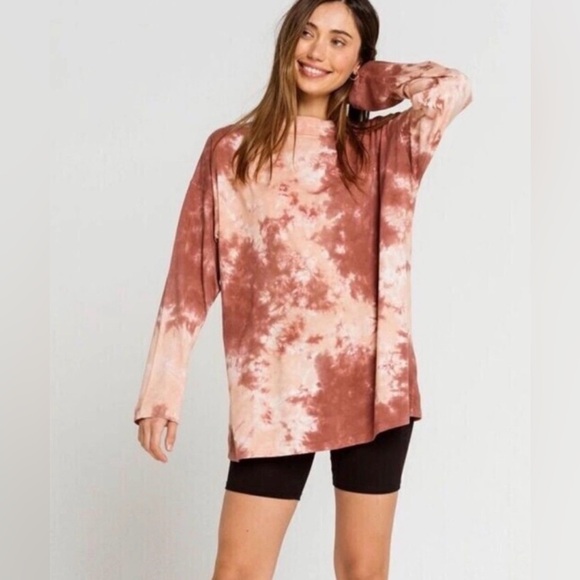 Free People We The Free Be Free Tie Dye Tee Long Sleeve Size Small - Picture 2 of 11